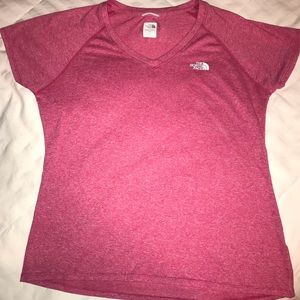The North Face pink v-neck tee.  Size Large